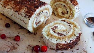 Рулет Тирамису с Шоколадом рецепт // Tiramisu Cake Roll with Chocolate recipe