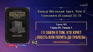 ????????. (07.12) Кицур Шульхан Арух 39 - Ѓалаха 2 - Закон о том, кто хочет поесть или попить до тра