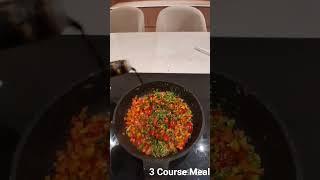 3 Corse Dinner Brocoli soup Black Bean Salad & Mediterranean Style Chicken,