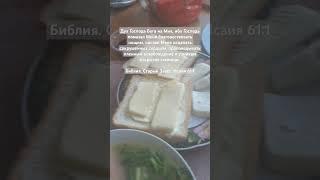 Мой ужин. Просфора с молитвой, суп, бутерброды с сыром. Макароны с мясом, салат и просто сыр не ел.