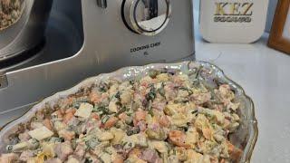 2 САЛАТА ЗА 30 МИНУТ. НАСАДКА КУБИКОРЕЗКА #кенвуд COOKING &COOKEASY